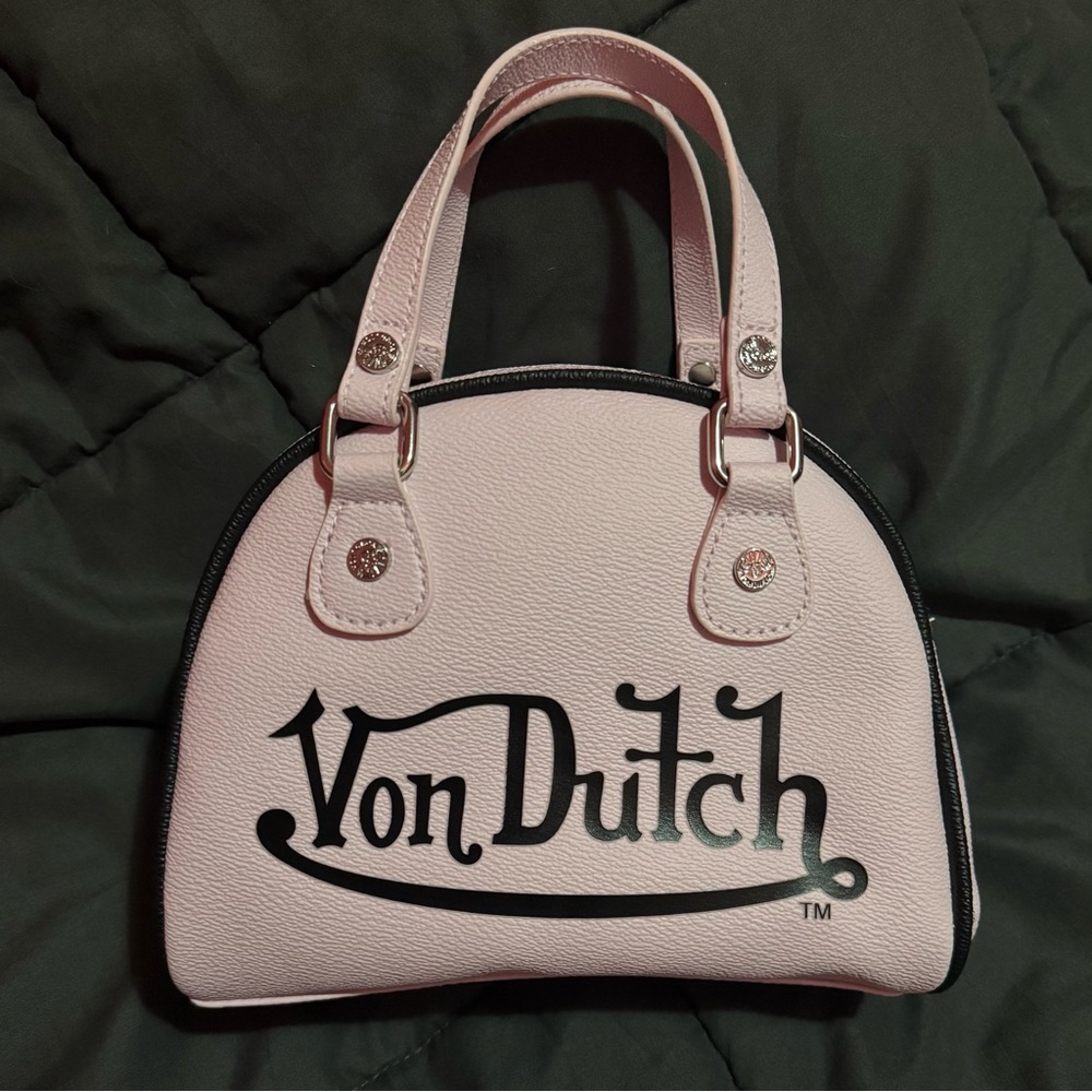 NWT Von Dutch Pink & Black Two Tone Mini Bowling Bag